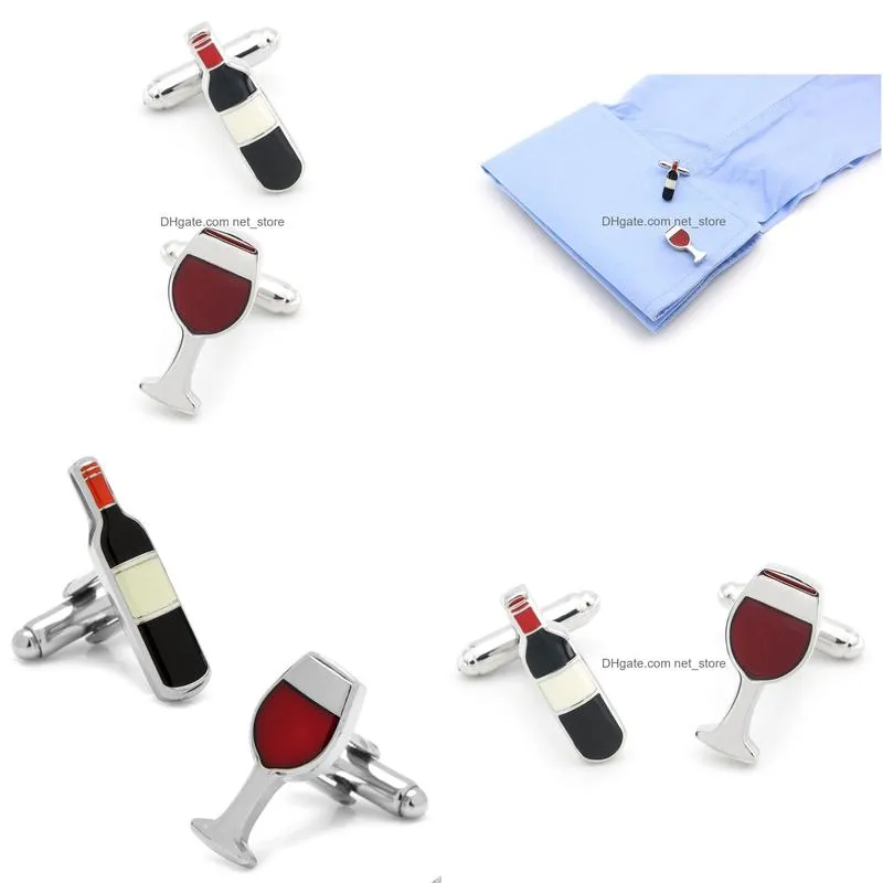 korean version of the fashion tastemaker men and women wine bottle wine glass cufflinks tall glass cufflinks french cuff link