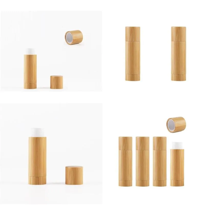 wholesale 5g packing bottles wholesale eco friendly empty bamboo lip balm tube lipstick for cosmetic