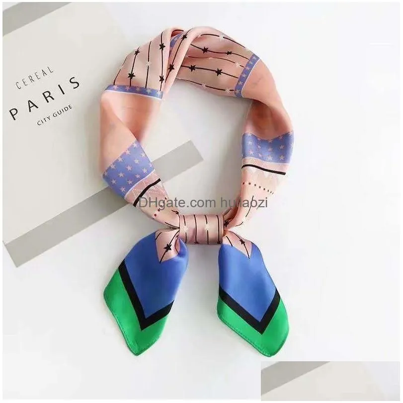 35 styles print small square scarve 70x70cm fashion women summer silk scarf soft ladies square handkerchief party gift