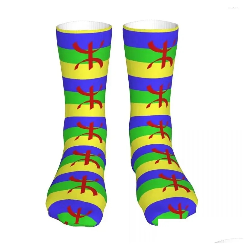 men`s socks male mens hip hop flag of amazigh drapeau berber high quality stockings spring summer autumn winter