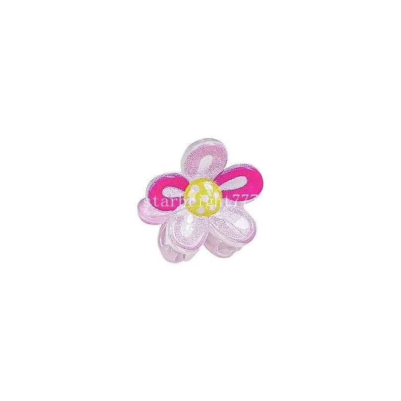6pcs/lot mini candy color flower hairs claw baby girls claws clips cartoon flowers hair clips for kids children baby hair accessories