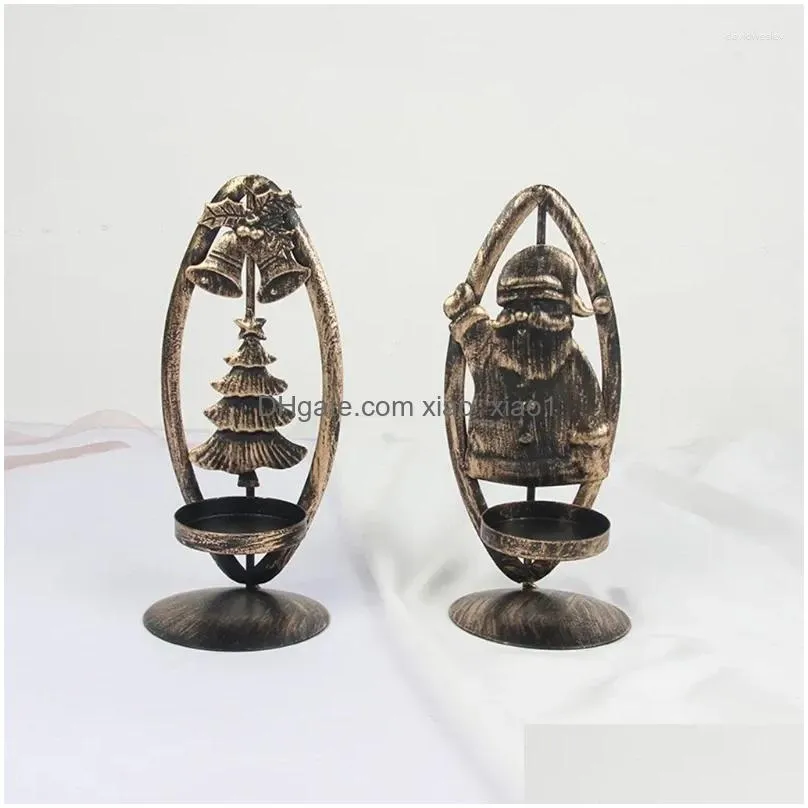 candle holders retro iron christmas tea light decorations classic candles stand wax xmas candlestick for