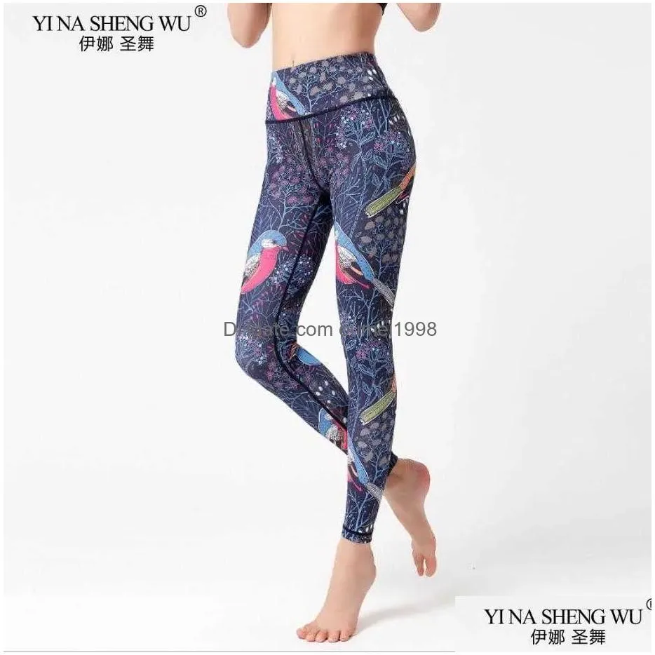 Others Apparel Exercise Fitness Clothing Women Printed Yoga Leggings High Waist Sport Trousers Gym Tights Clothes Sportswear Workout Otxxr