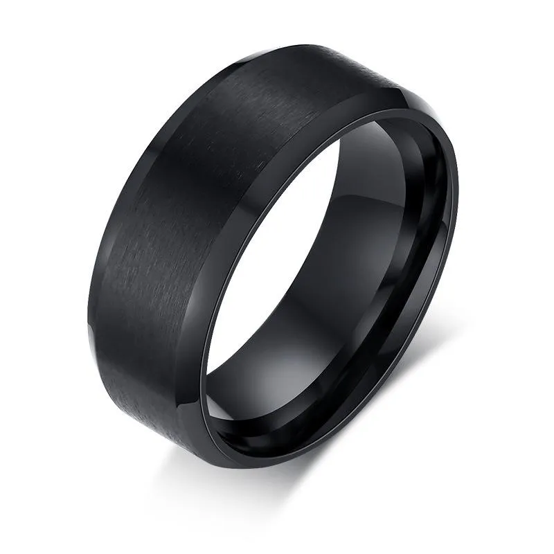 jewelry titanium steel mens black frosted bare body ring gold jewelry jewelry 004