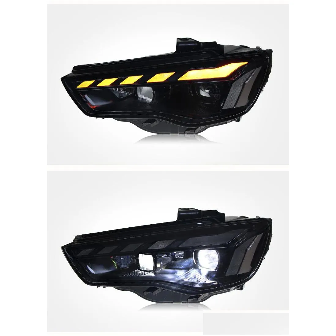 car headlights assembly for audi a3 2013-20 16 blue drl animation headlights led daytime light high beam turn lights