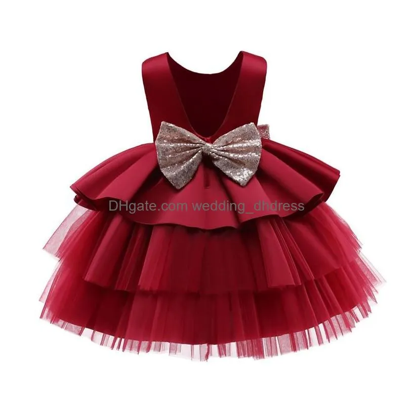 In Stock Flower Girl Dresses Girls Princess Dress For Kids Wedding Birthday Party Elegant Bridesmaid Pageant Ball Gown Children Form Dhwkn