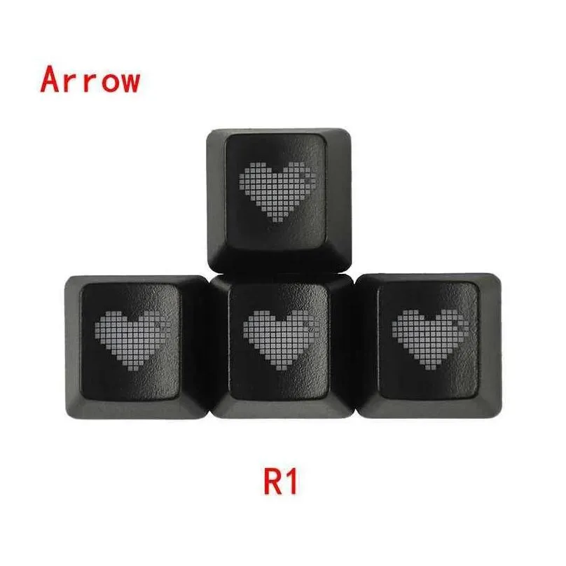 keyboards keyboards red shine through keycaps abs etched shine-through pixel heart black red custom mechanical keyboards oem profile double shot