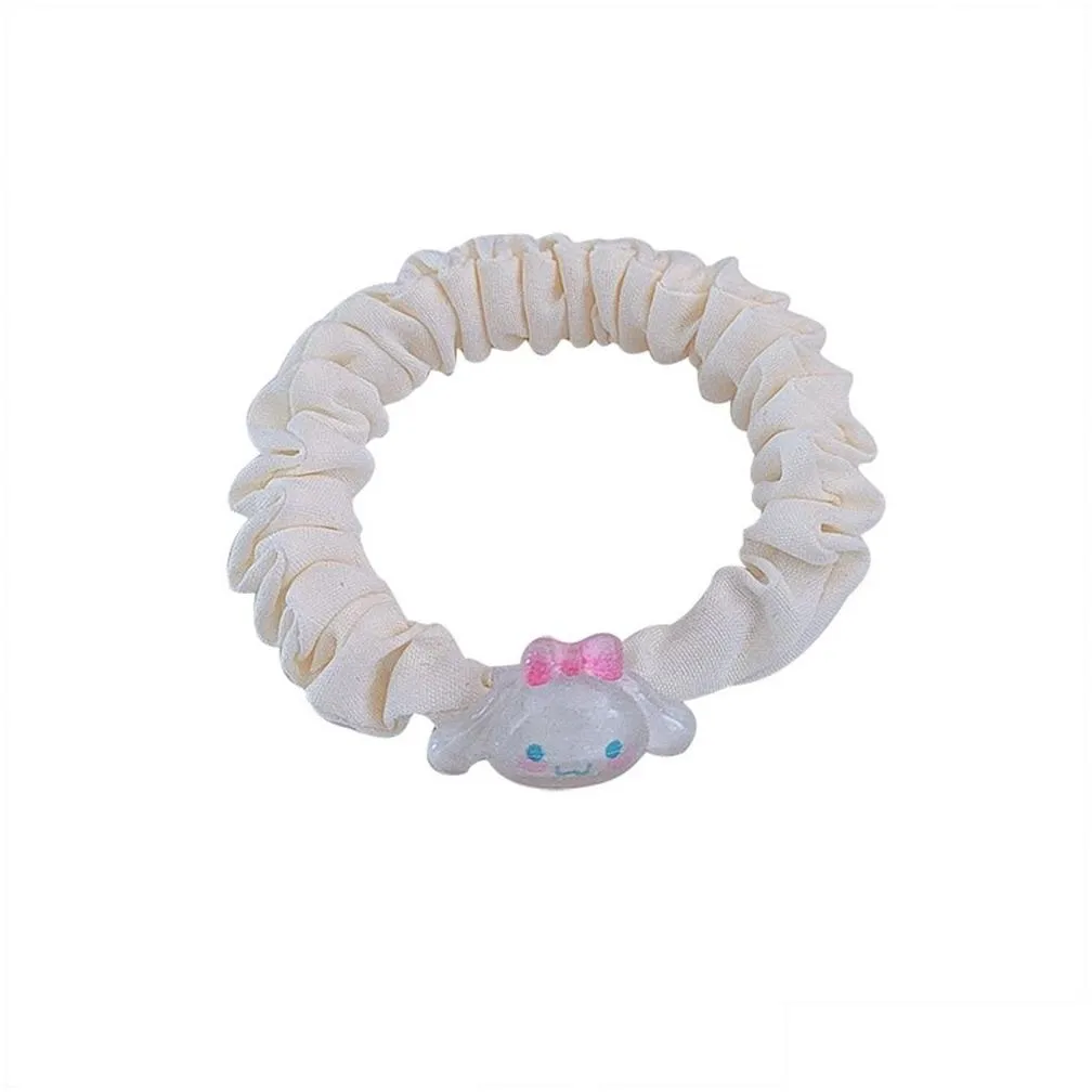 Hair Accessories Jelly Clear Children Hair Accessories Kids Cute Kuromi Elastic Bands Rubber Band New Rope Headwear Girls Headdress 23 Dhmev