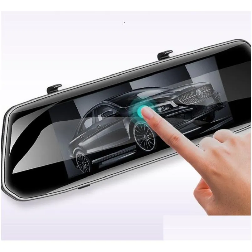 7.0 inch touch car dvr dash cam fhd 1080p night vision video recorder rearview mirror dvrs with rear viewcamera auto registrator t10