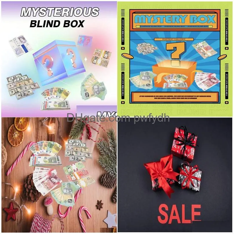 mysterious blind box toy party replica us fake money kids play or family game paper copy banknote 100pcs pack practice counting movie prop pretend