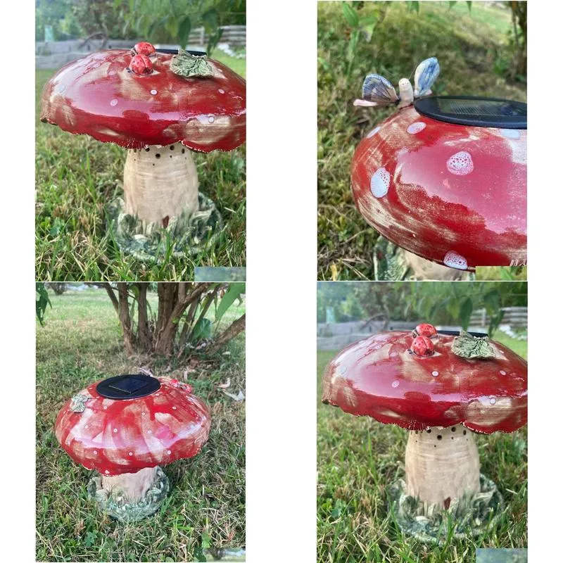 Garden Decorations Mushroom Solar Light Garden Decoration Drop Delivery Home Garden Patio, Lawn Garden Otd18