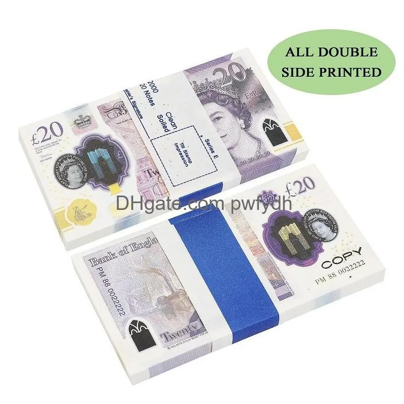 50% size prop money printed money toys uk pound gbp british 50 commemorative copy euro banknotes for kids christmas gifts or video