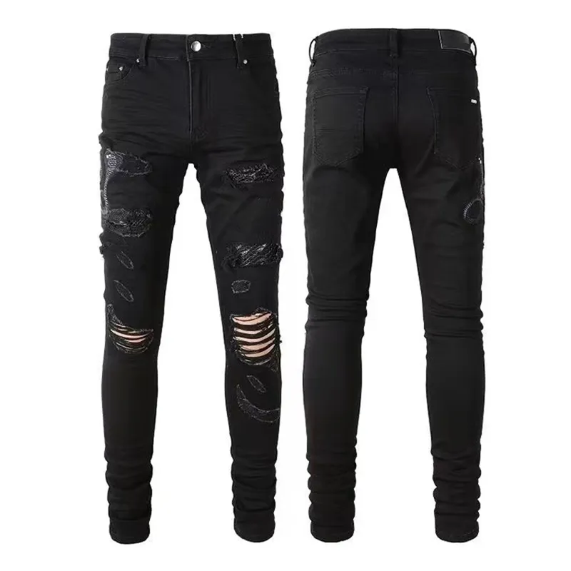 Millennial Jeans Designer Men`s Skinny Jeans Design Color Long Hippy sticker Embroidery Slim Fit denim Straight Street Pants Skinny Pants Wholesale men`s shorts 28-40