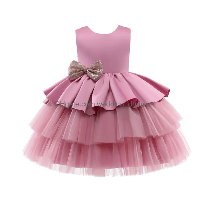 In Stock Flower Girl Dresses Girls Princess Dress For Kids Wedding Birthday Party Elegant Bridesmaid Pageant Ball Gown Children Form Dhwkn