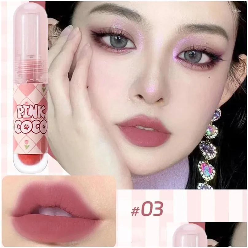 lip gloss 6 colors mud matte glaze moisturizing lipstick velvet non-stick cup liquid lipsticks makeup korean cosmetics