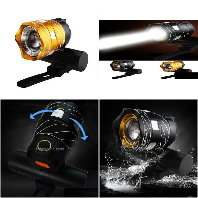 16000lm t6 usb rear light adjustable bicycle light 1806mah rechargeable battery zoom front bike headlight lamp accessorles nd