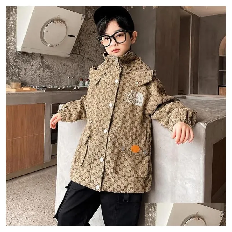 Jackets Spring Kids Designer Jacket Boy Embroidery Jackets Children Coat Drop Delivery Baby, Kids Maternity Baby Kids Clothing Outwear Dhq71