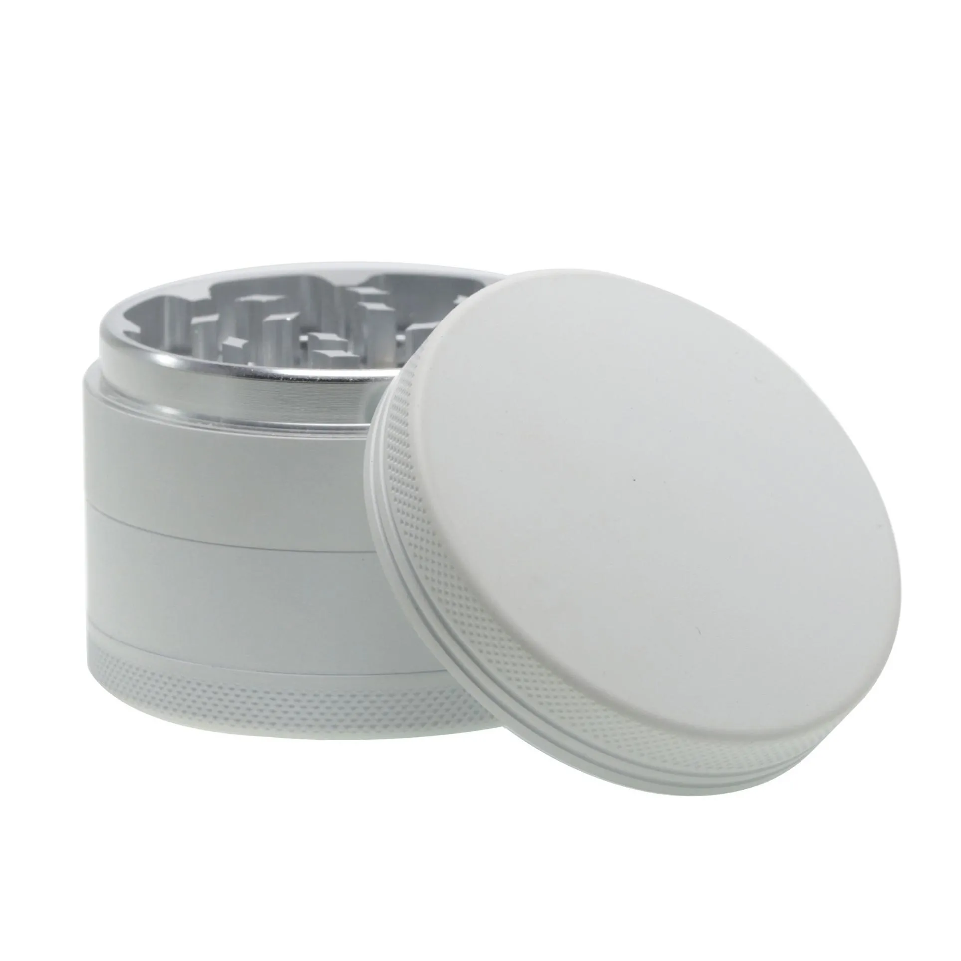 smoking accessories 63mm four-layer aluminum alloy silver tooth rubber paint style cigarette grinder wholesale