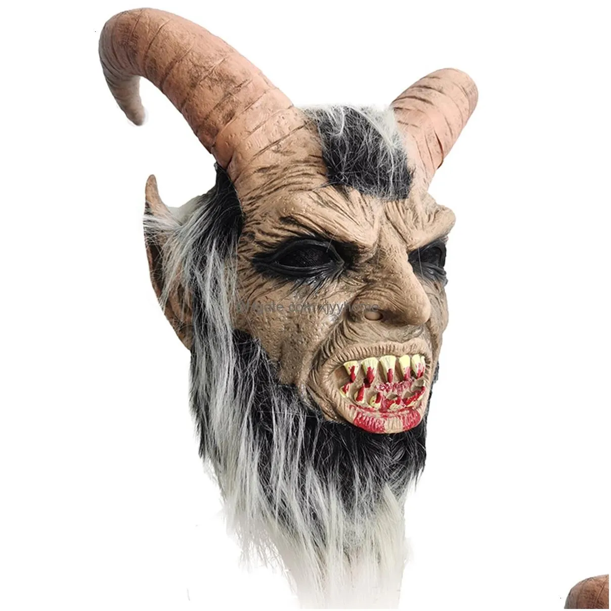 Party Masks Movie Lucifer Cosplay Latex Scary Demon Devil Horrible Horn Mask Adt Horror Halloween Props 230816 Drop Delivery Dhew1