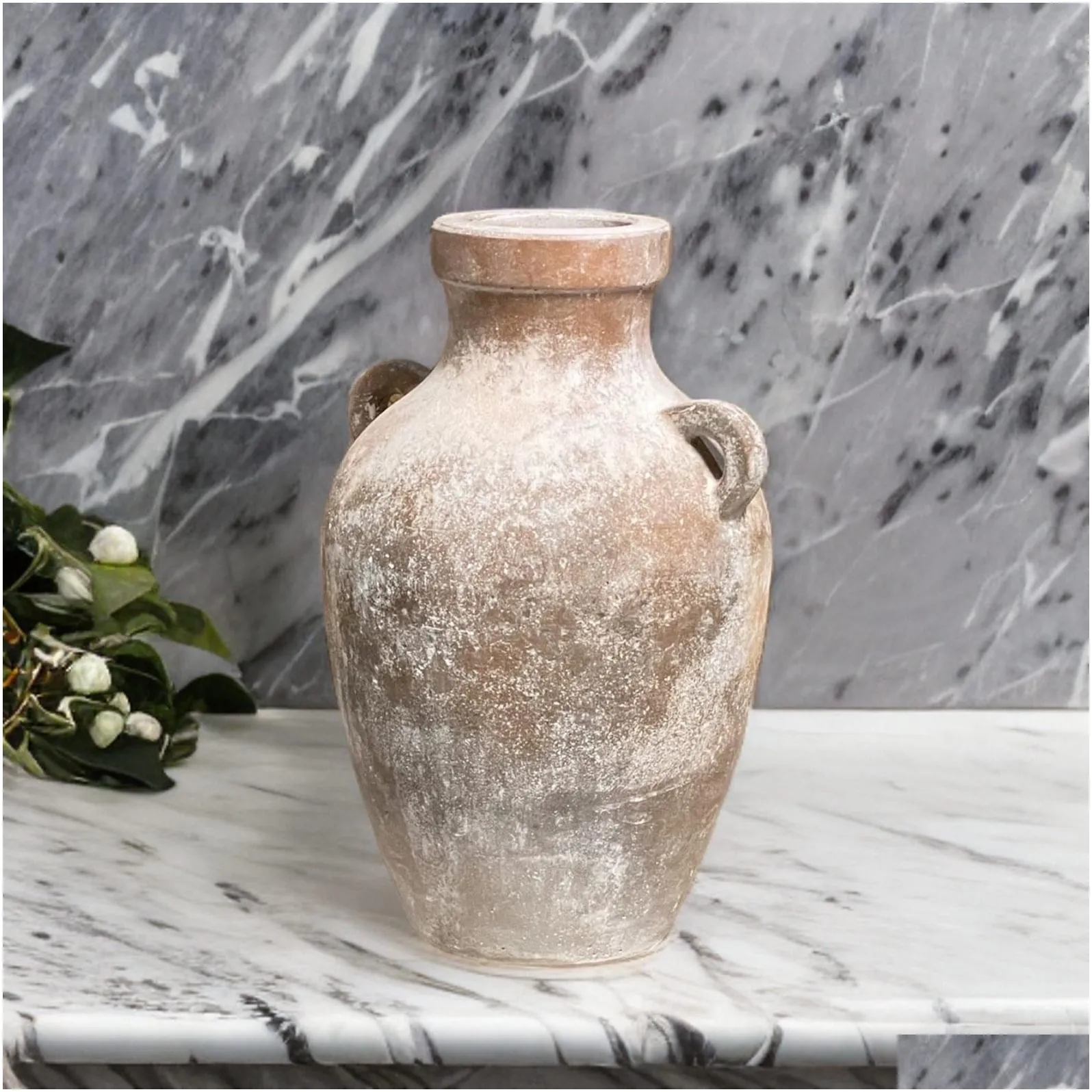 Vases 13 Inches Tall - Concrete Handmade Vase With Handles Beautif Finishing Antique Gray Drop Delivery Home Garden Home Decor Dhkns