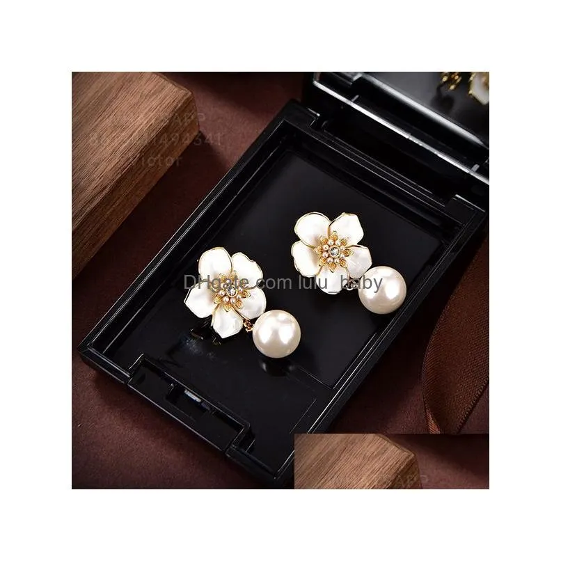 botiega flower earrings designer studs dangle for woman gold plated 18k crystal highest counter quality classic style never fade premium gifts