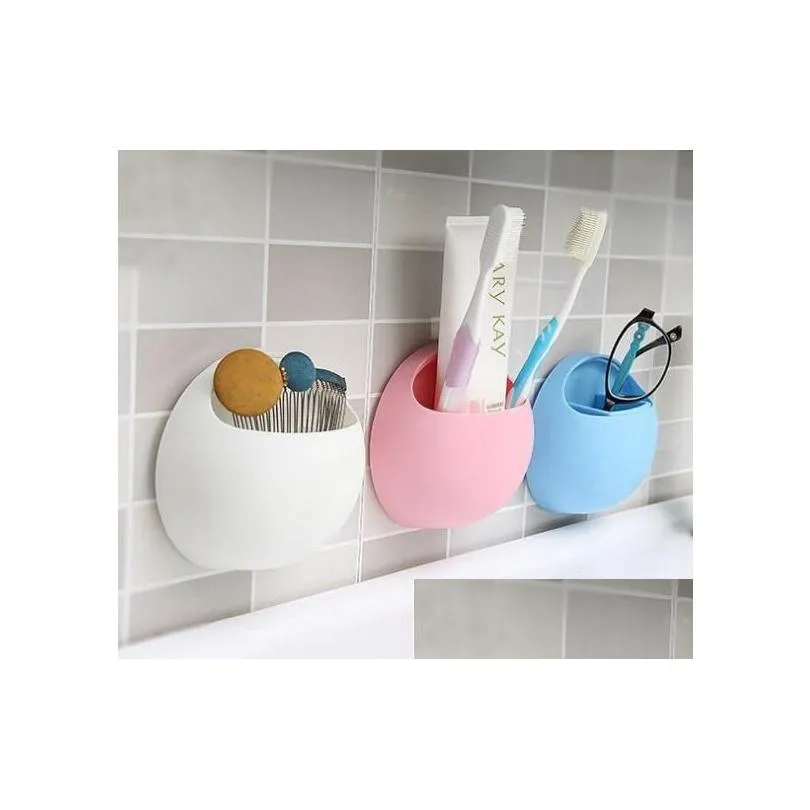 Toothbrush Holders Toothbrush Holder Bathroom Storage Holders Tootaste Wall Mount Sucker Suction Organizer Cup Rack Office Racks Conta Dhpex