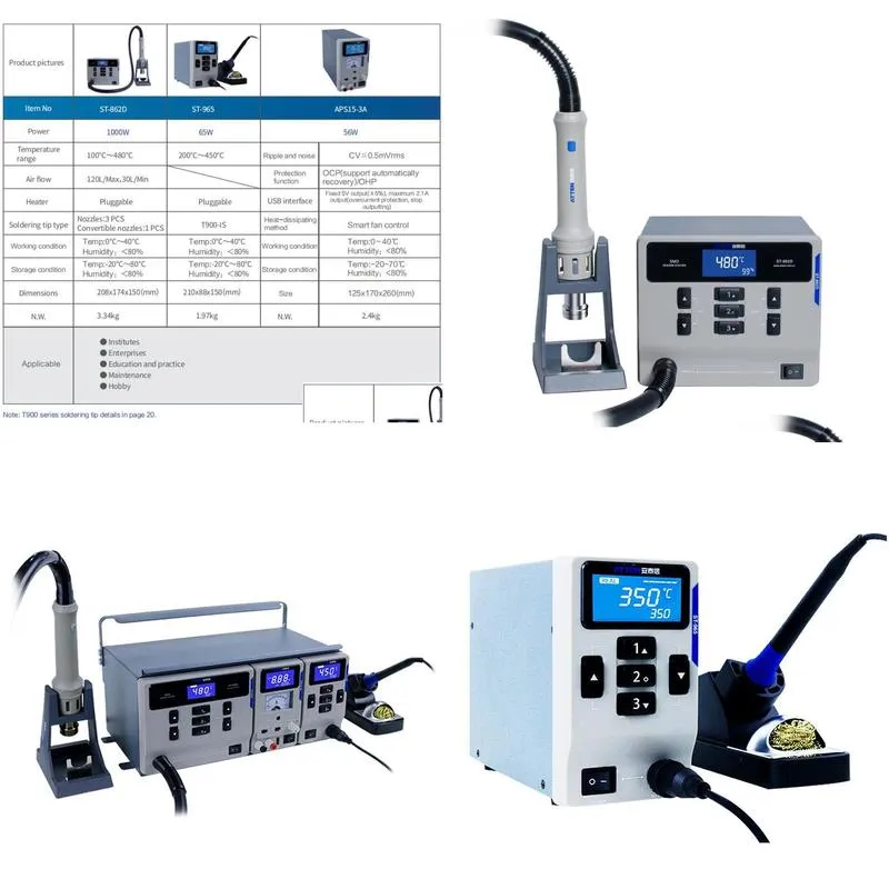 atten ms-300 smd soldering rework station 3 in 1 combination maintenance system for soldering desoldering dc power supply repair