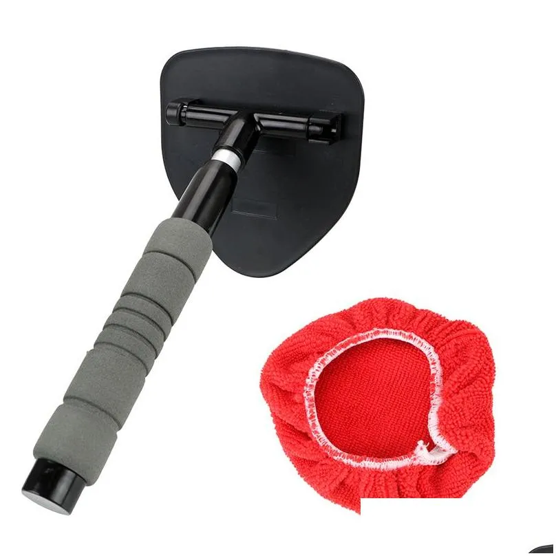 car windshields cleaning brush kit window cleaner with extendable handle washable reusable microfiber cloth pad head auto glass wiper