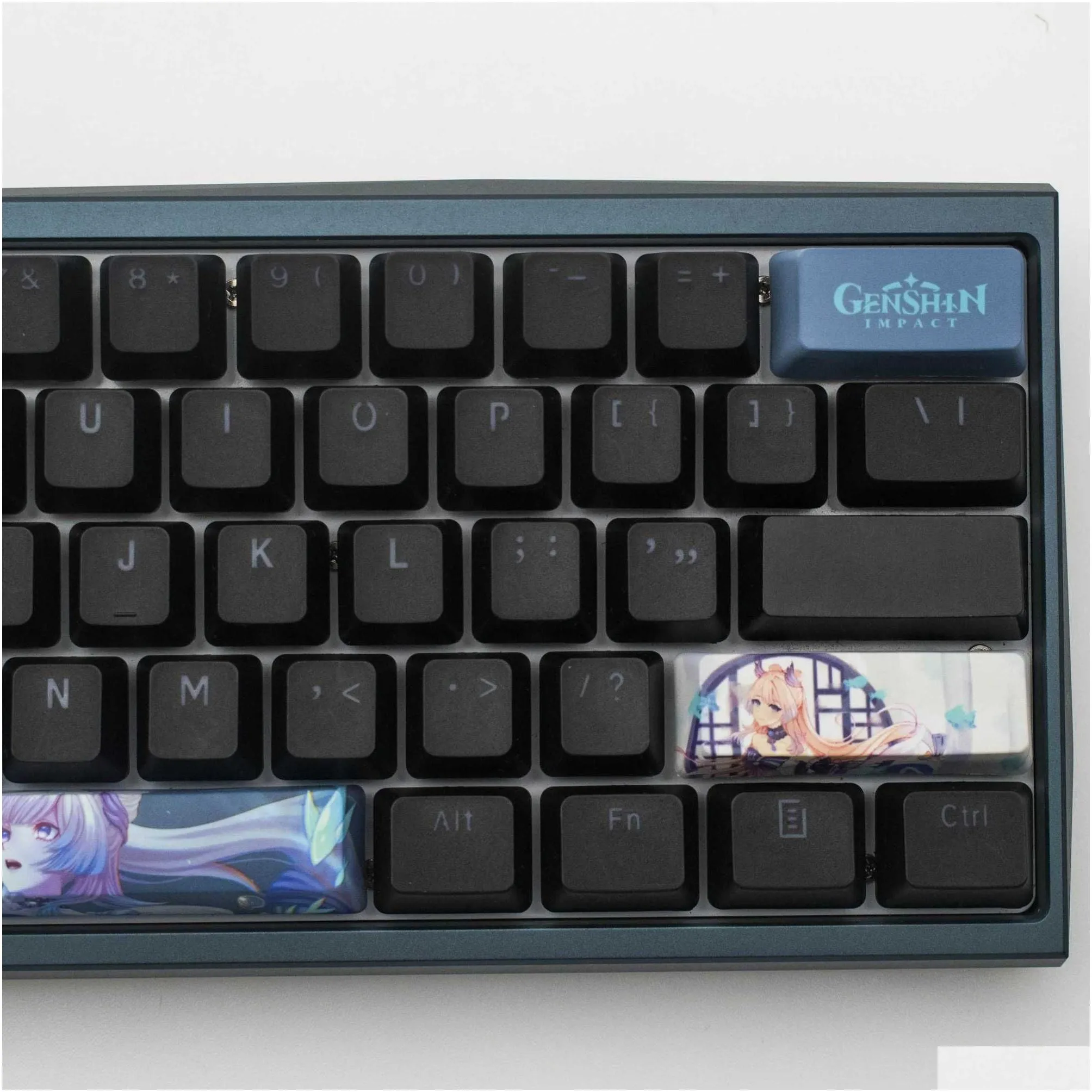 keyboards keyboards genshin impact keycaps sangonomiya kokomi keycaps 10 keys mini set oem height pbt sublimation keycaps yq240123