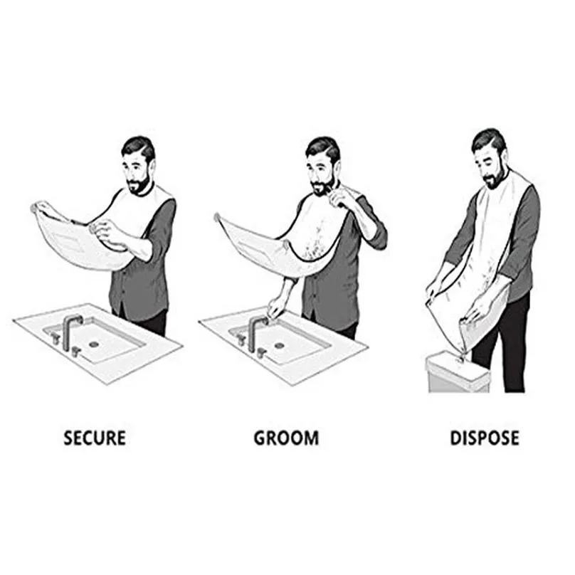 Aprons Mens Cleaning Apron Beard Catcher Adt Hair Shaving Bibs Drop Delivery Home Garden Home Textiles Otfaw