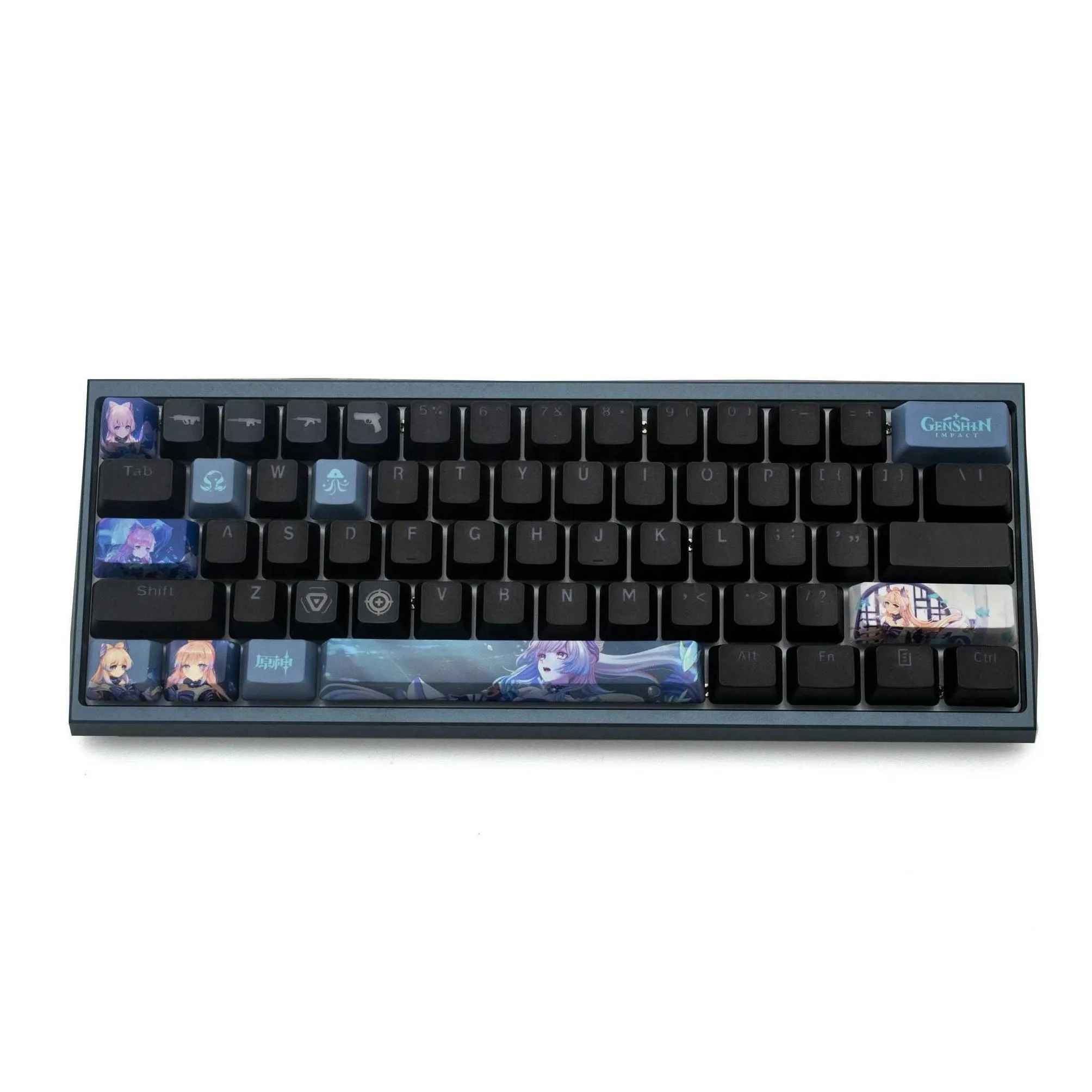 keyboards keyboards genshin impact keycaps sangonomiya kokomi keycaps 10 keys mini set oem height pbt sublimation keycaps yq240123