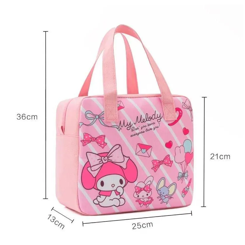 Handbags Kawaii Melody Design Lunch Bags Heat Preservation Waterproof Tote Bag For Student Drop Delivery Baby, Kids Maternity Accessor Dhmzc