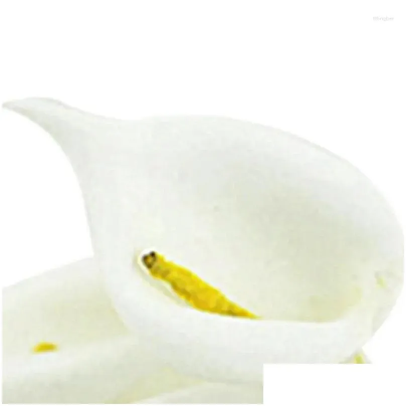 decorative flowers 24pcs mini calla artificial flower bouquet wedding decoration diy wreath gift white