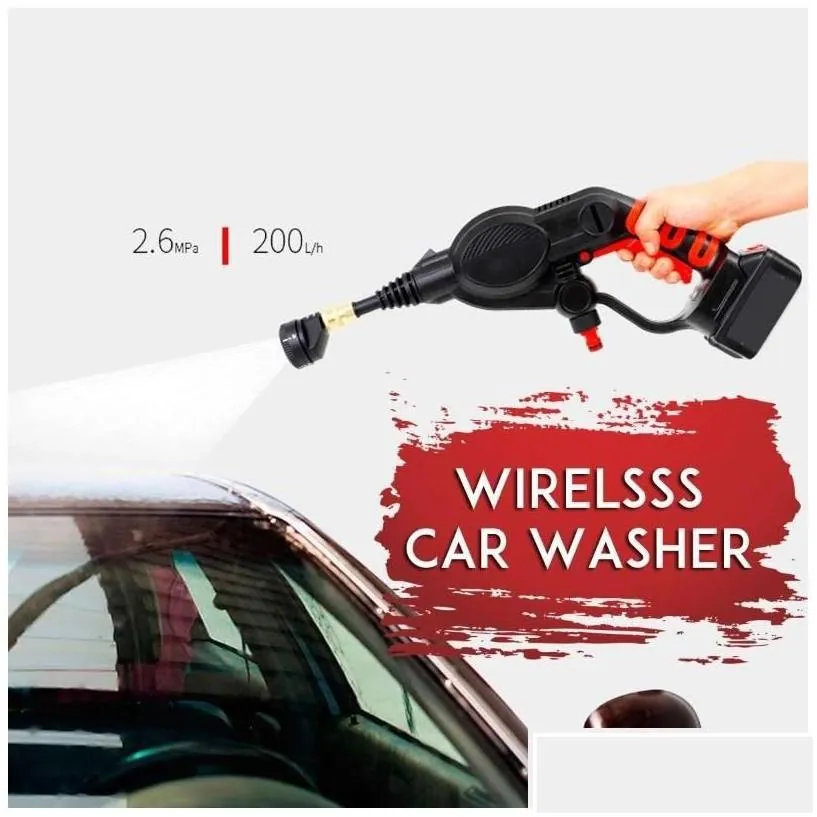 car washer 21v 2.6mpa cordless wireless handheld high pressure cleaner for cleaning wash gun nozzles tip 6m pipe filter drop delivery