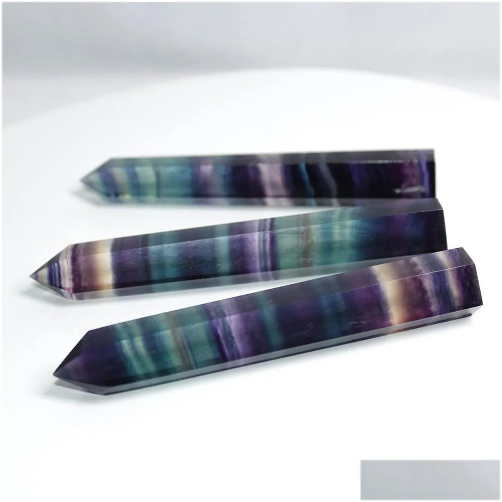 natural colorful fluorite obelisk crystal healing stone natural quartz home decor reiki polished point stone decoration crafts