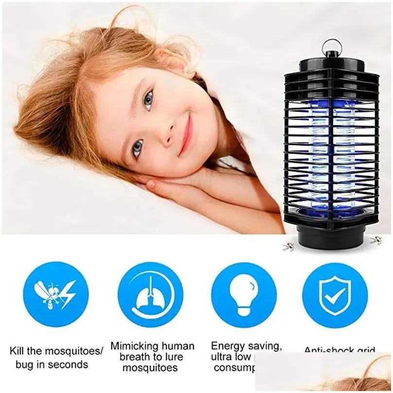 electronic mosquito trap lamp strong mosquito repeller against insect zapper bug fly stinger pest uv night electric fly trap light