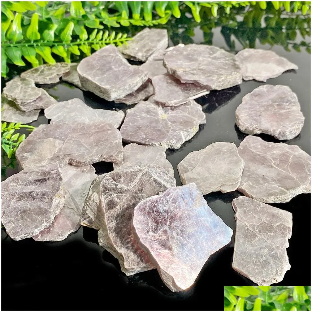 Arts And Crafts Holiday Gift Natural Lepidolite Purple Mica Plate Crystal Stone Treatment Decoration Craft And Mineral Drop Delivery H Otcv6