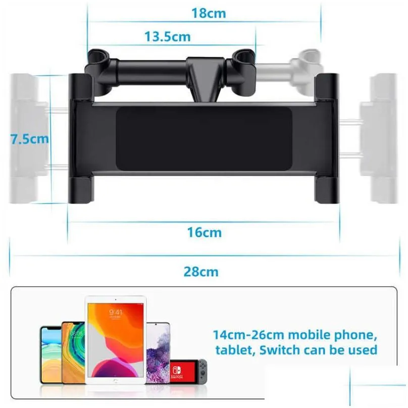 car rear pillow phone holder tablet car stand seat rear headrest mounting brackets for iphone samsung ipad mini tablet 4-11 inch