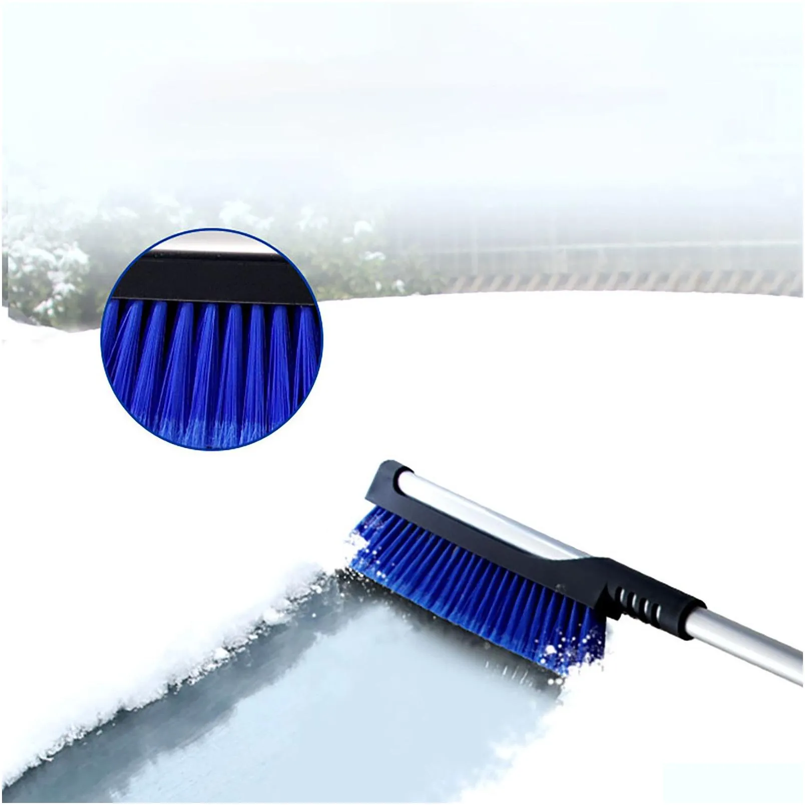 car snow brush windshield ice scraper glass with 2 in 1 extendable remover cleaner tool broom wash 313c
