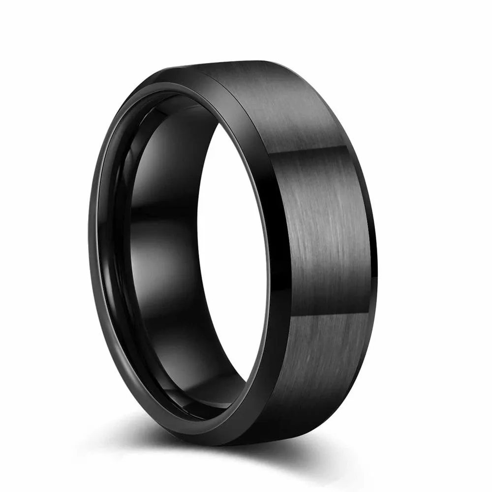 europe and the united states tungsten gold men fashionable men black ring tungsten ring ring for women