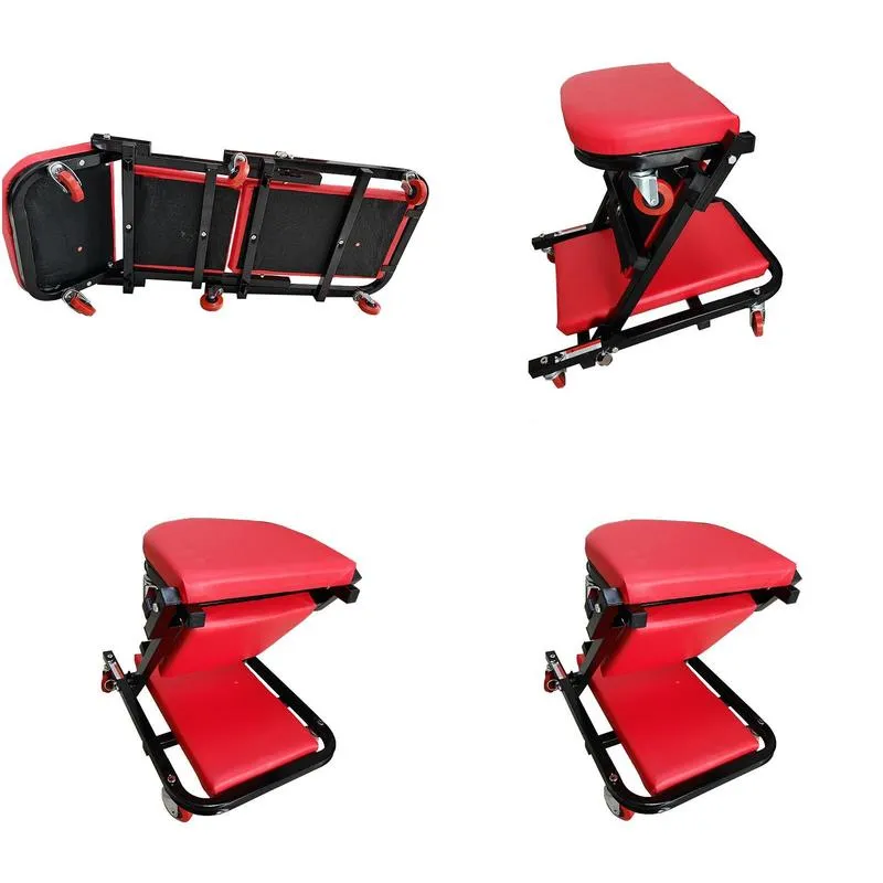 car detailing foldable z shape creeper seat rolling deck chair auto mechanic work stool