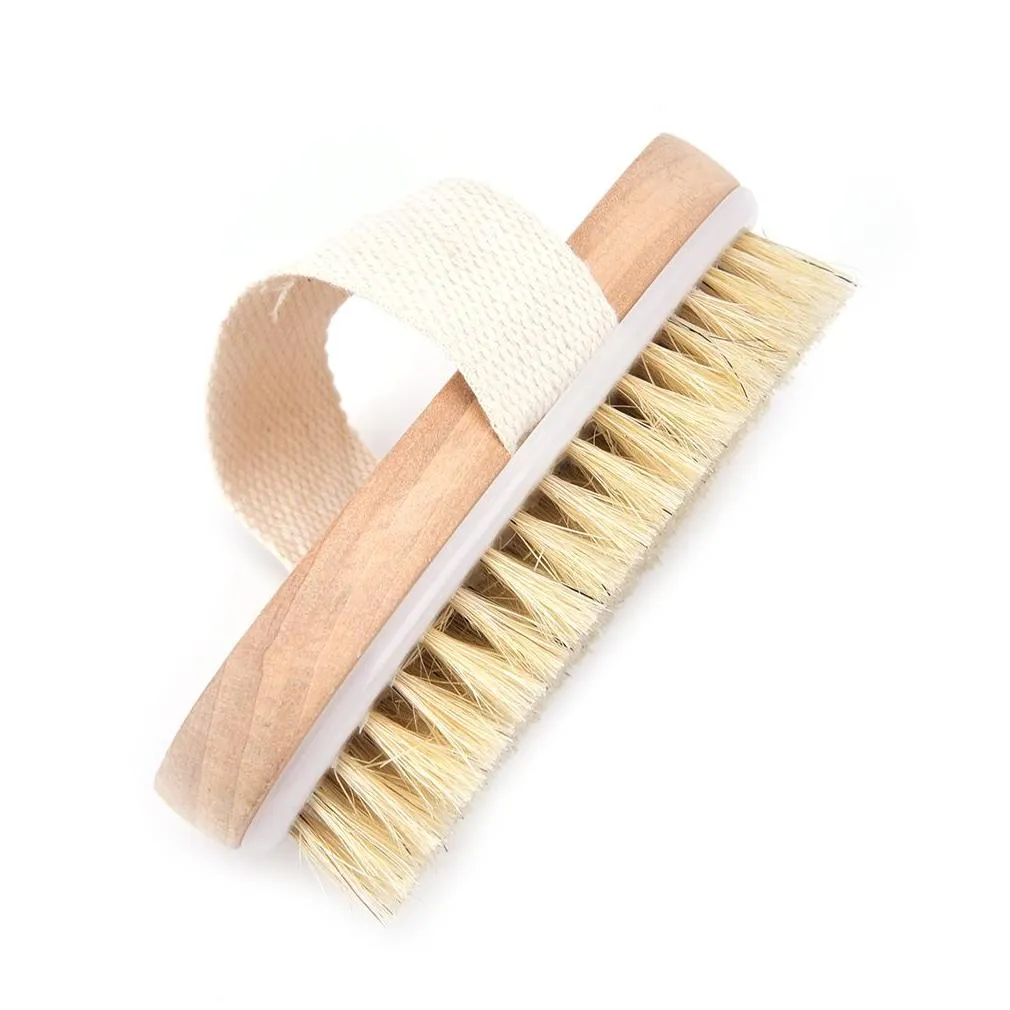 Bath Brushes, Sponges & Scrubbers Stock Bathing Brush Soft Natural Bristle The Spa Dry Skin Without Handle Wooden Bath Shower Exfoliat Dhywp