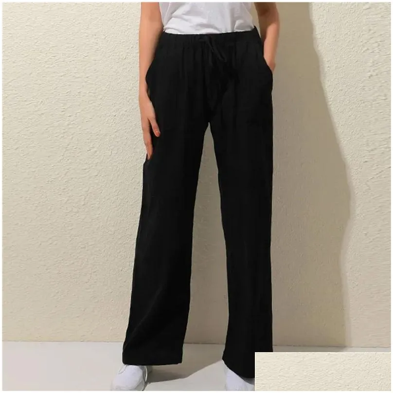 women`s pants women trousers loose straight all-match office lady 2024 casual simple solid color comfortable breathable trouser