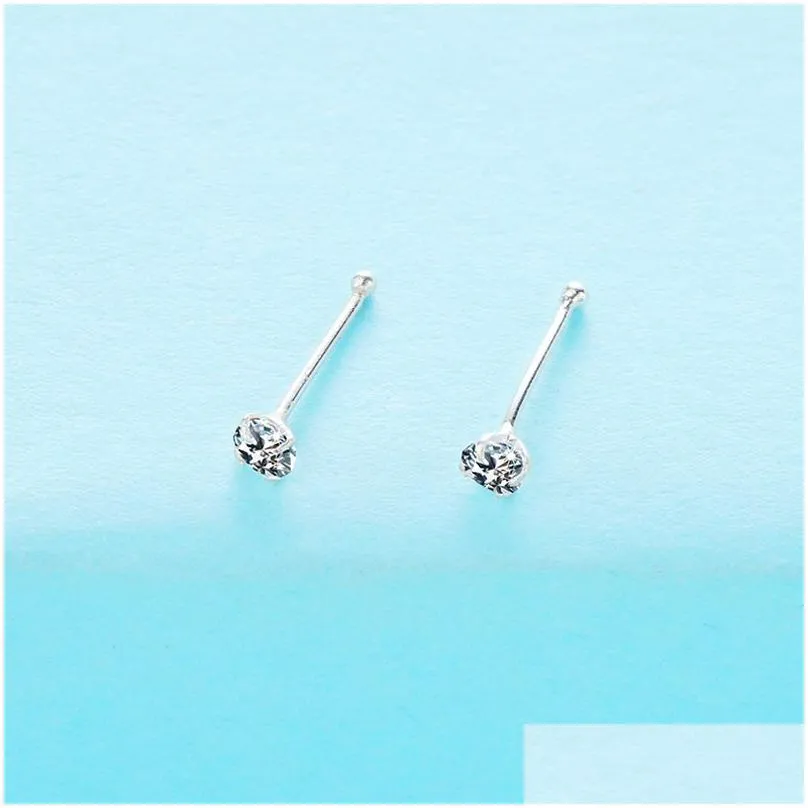 s925 sterling silver nasal nail puncture nose ring nose studs