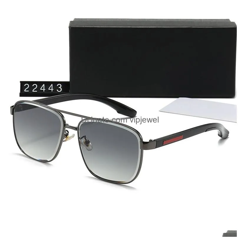 fashion designer sunglasses classic metal border eyeglasses outdoor beach sun glasses for man woman mix colors with box