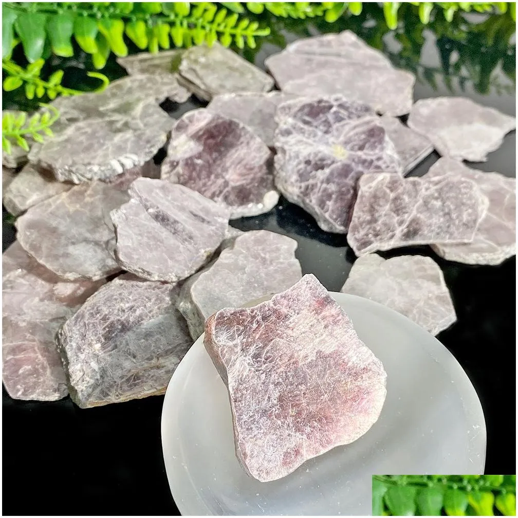 Arts And Crafts Holiday Gift Natural Lepidolite Purple Mica Plate Crystal Stone Treatment Decoration Craft And Mineral Drop Delivery H Otcv6