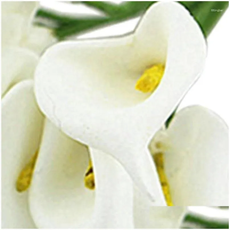 decorative flowers 24pcs mini calla artificial flower bouquet wedding decoration diy wreath gift white