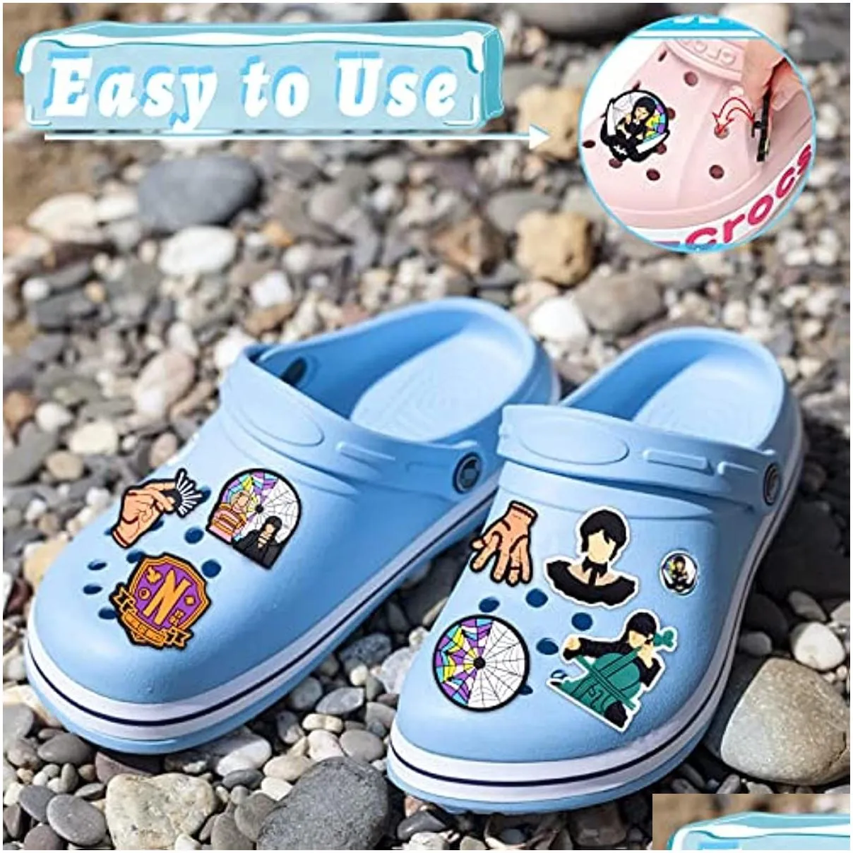 Charms 30 50 100Pcs Wednesday New Addams Shoe Charms For Clog Decoration Accessories Bubble Slides Merchandise Party Birthday Drop Del Dhn4O