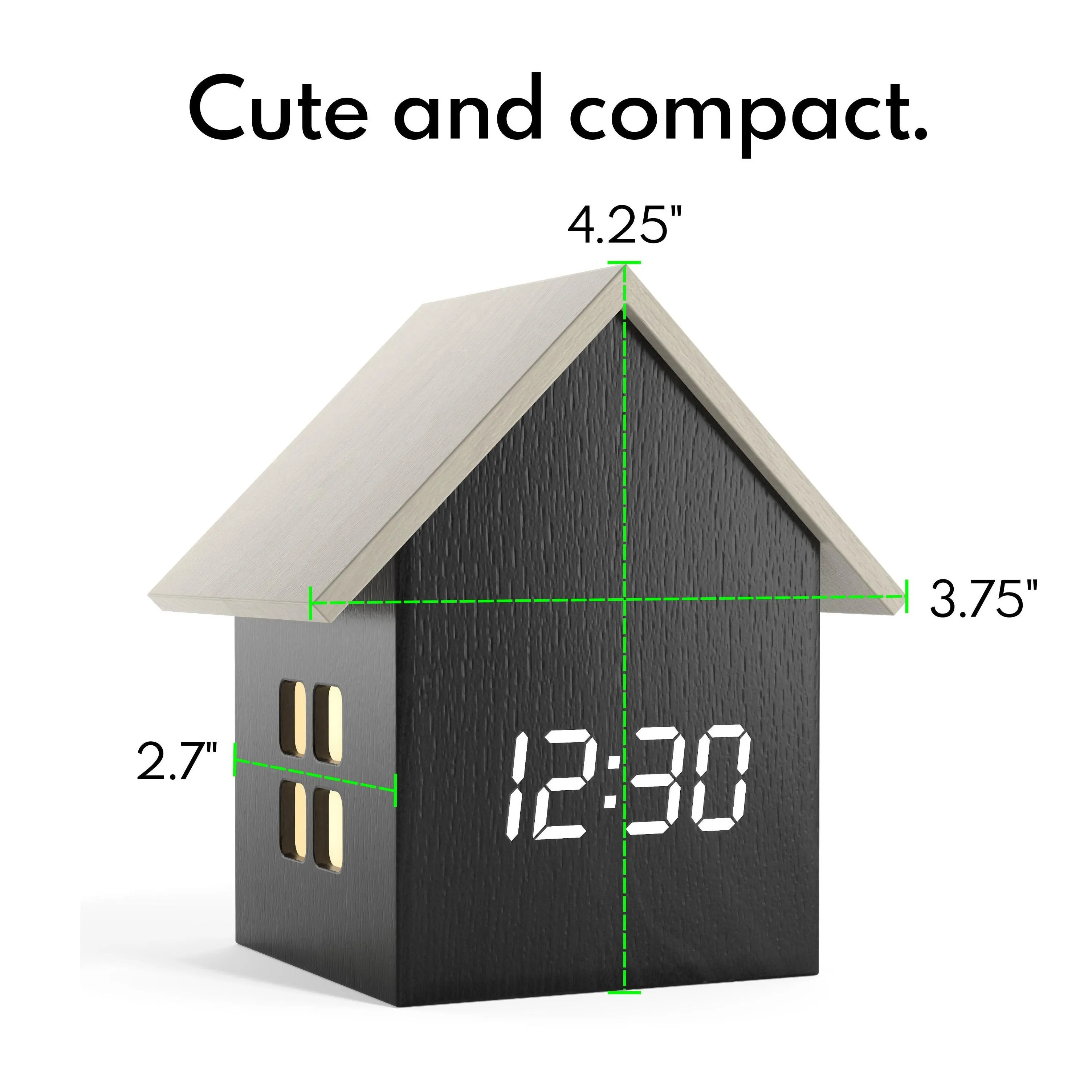 Desk & Table Clocks Digital House-Shaped Alarm Clock With Temperature Display Cute Cube Frame And White Led Dimmer Small Desk For Beds Otqx0