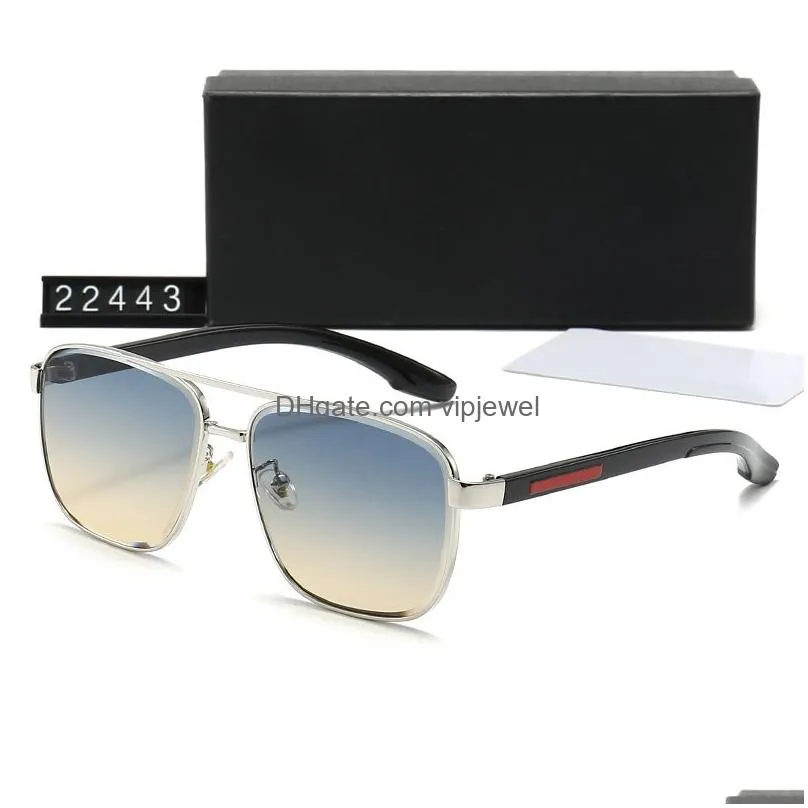 fashion designer sunglasses classic metal border eyeglasses outdoor beach sun glasses for man woman mix colors with box